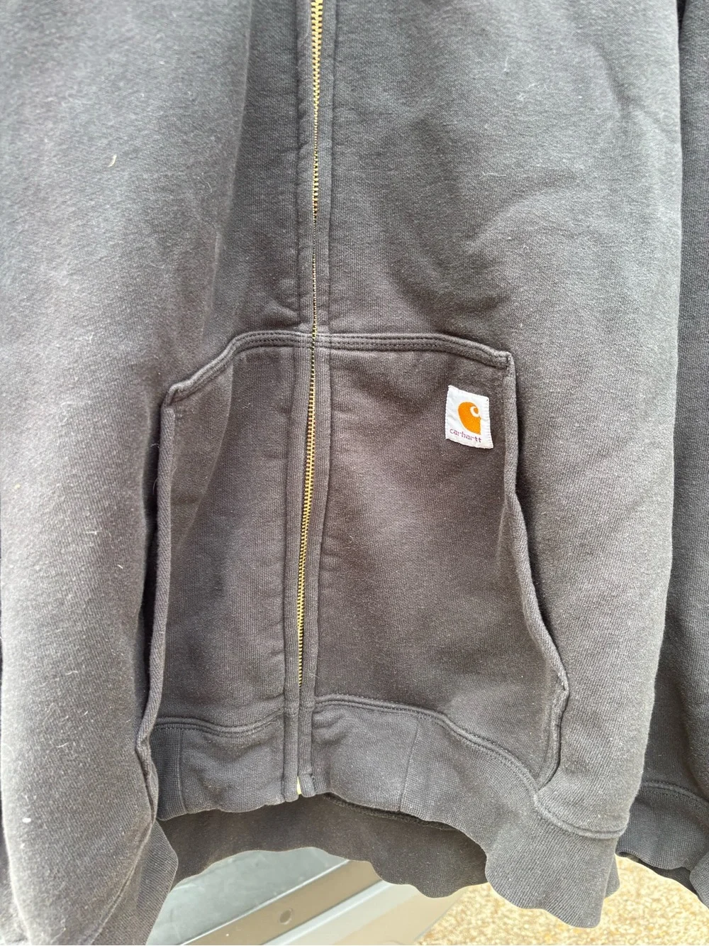 Carhartt Hoodie Sweatshirt Mens XL Black Full Zip Loose Fit Heavyweight Worker